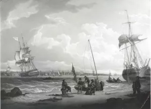 Liverpool Harbor Oil painting by Robert Salmon