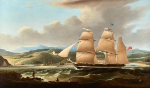 Lone British Schooner by Robert Salmon Oil Painting