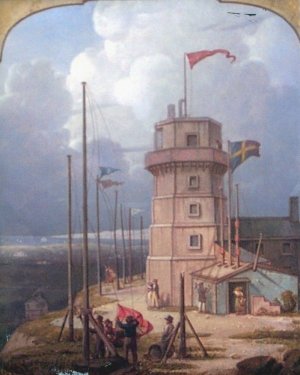 Old Bidston Lighthouse by Robert Salmon Oil Painting