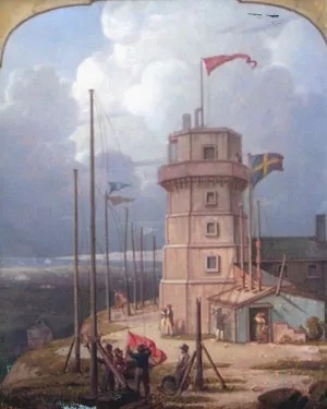 Old Bidston Lighthouse by Robert Salmon Oil Painting