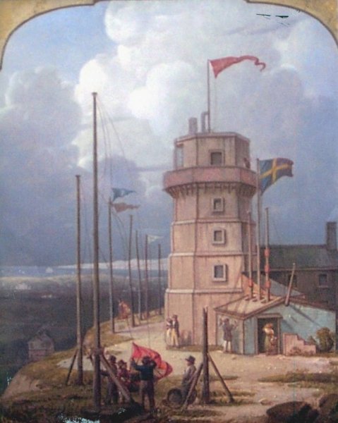 Main Product Photo of Old Bidston Lighthouse Painting by Robert Salmon