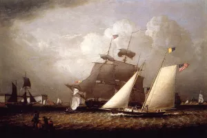 Picture of the 'Dream Poleasure Yacht by Robert Salmon - Oil Painting Reproduction