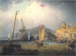 Salvors Working a Wreck by Robert Salmon Oil Painting