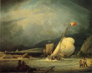 Scottish Coastline Oil painting by Robert Salmon