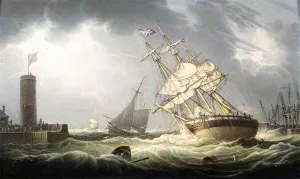 Shipwrecked by Robert Salmon - Oil Painting Reproduction