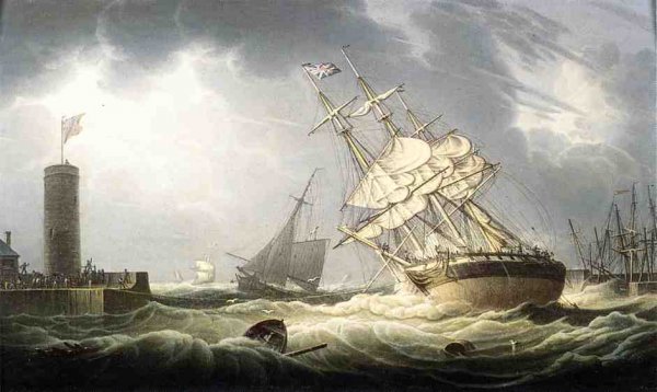Shipwrecked by Robert Salmon - Hand-Painted Oil Painting Reproduction
