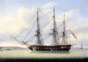 Sloop on the Mersey by Robert Salmon - Oil Painting Reproduction