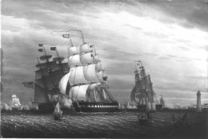 The American Ships in the Mersey by Robert Salmon Oil Painting