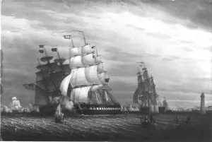 The American Ships in the Mersey by Robert Salmon Oil Painting