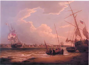 The Liverpool in the Mersey, also known as Beating Up the Mersey Oil painting by Robert Salmon