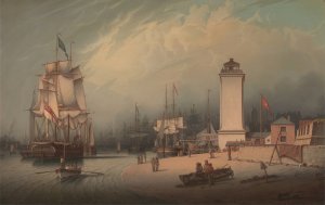 The Low Lighthouse, North Shields by Robert Salmon Oil Painting