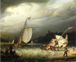 The Sudden Squall by Robert Salmon - Oil Painting Reproduction