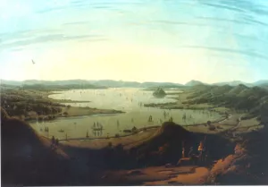 View Down the Clyde by Robert Salmon - Oil Painting Reproduction