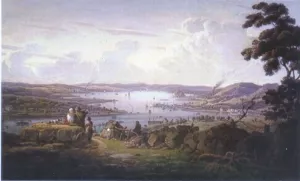 View of Dunbarton and River Clyde Oil painting by Robert Salmon