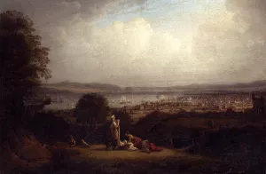 View of Greenock, Scotland, and the Bay of St. Lawrence by Robert Salmon - Oil Painting Reproduction