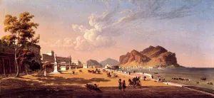 View of Palermo by Robert Salmon - Oil Painting Reproduction