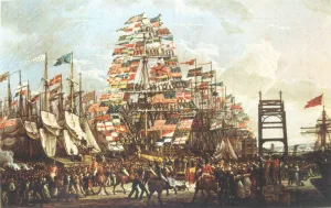 Visit of the Prince of Wales to Liverpool, 18 September, 1806 painting by Robert Salmon