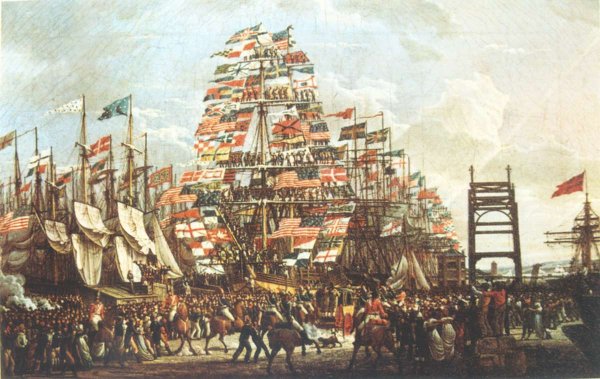 Main Product Photo of Visit of the Prince of Wales to Liverpool, 18 September, 1806 Painting by Robert Salmon