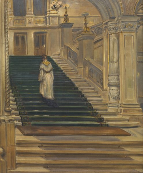 Logentreppe der Hofoper  by Robert Schiff - Hand-Painted Oil Painting Reproduction