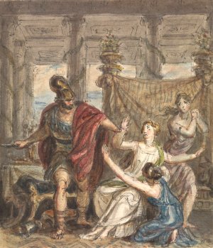 Study of a Soldier Attacking a Woman by Robert Smirke Oil Painting