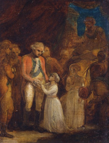 The Two Sons of Tipu Sahib, Sultan of Mysore, Being Handed over as Hostages to General Cornwallis  by Robert Smirke - Hand-Painted Oil Painting Reproduction