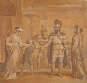 Virgilia and Volumnia Plead with Coriolanus by Robert Smirke Oil Painting