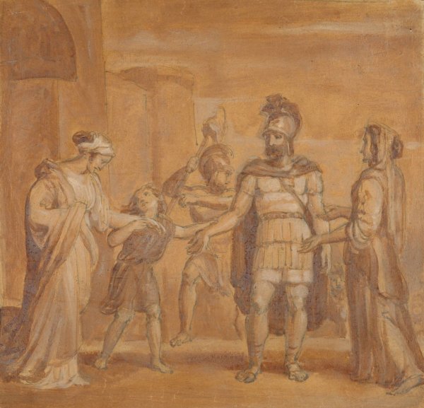 Virgilia and Volumnia Plead with Coriolanus  by Robert Smirke - Hand-Painted Oil Painting Reproduction
