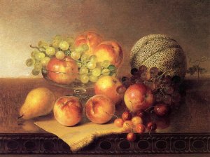 Tabletop Still Life with Fruit by Robert Spear Dunning Oil Painting