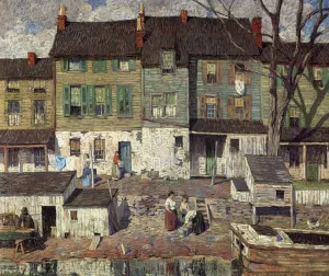 On the Canal, New Hope Oil painting by Robert Spencer