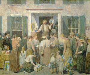 The Auction by Robert Spencer Oil Painting