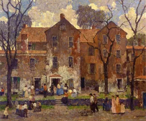 The Barracks Oil painting by Robert Spencer