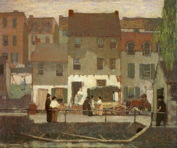 The Huckster Cart by Robert Spencer - Hand-Painted Oil Painting Reproduction