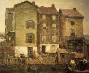 Three Houses by Robert Spencer - Oil Painting Reproduction