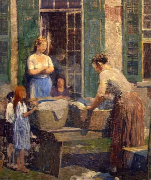 Washer Woman by Robert Spencer Oil Painting