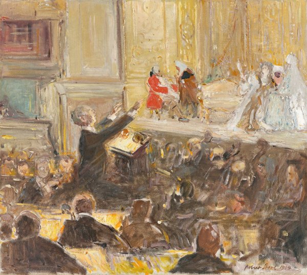 Ernst von Schuch conducts Richard Strauss's 'Rosenkavalier' by Robert Sterl - Hand-Painted Oil Painting Reproduction