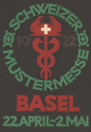 Schweizer Mustermesse 1922, Basel, 22. April bis 2. Mai Oil painting by Robert Stocklin
