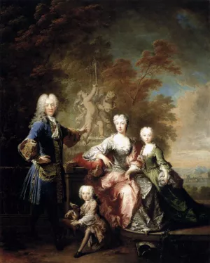 Count Ferdinand Adolf Von Plettenberg and His Family Oil painting by Robert Tournieres