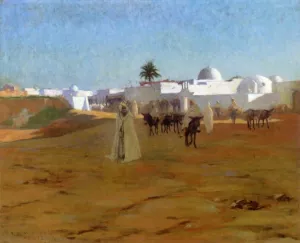 Tunisian Village by Robert Van Vorst Sewell Oil Painting
