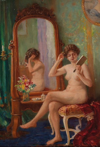 Main Product Photo of Im Boudoir Painting by Robert Voelcker