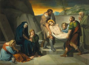 Entombment by Robert Von Langer Oil Painting