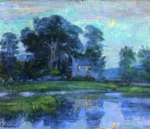 At Eventime also known as Home Sweet Home by Robert Vonnoh - Oil Painting Reproduction