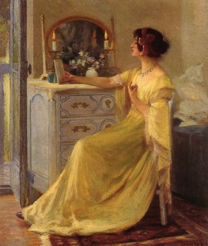 Bessie Potter Vonnoh at Her Dressing Table by Robert Vonnoh Oil Painting