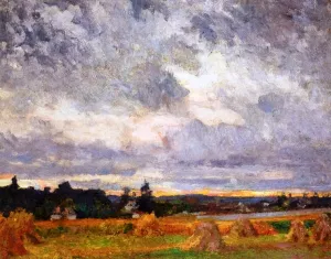 Haystacks by Robert Vonnoh Oil Painting