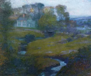 Lingering Rain, Moon and Eventide by Robert Vonnoh Oil Painting