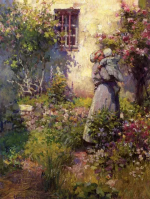 Peasant's Garden by Robert Vonnoh - Oil Painting Reproduction