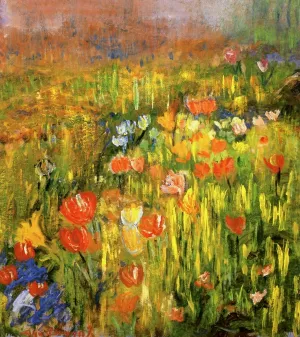 Poppies III by Robert Vonnoh - Oil Painting Reproduction