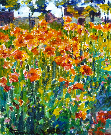 Main Product Photo of The Poppies in France Painting by Robert Vonnoh