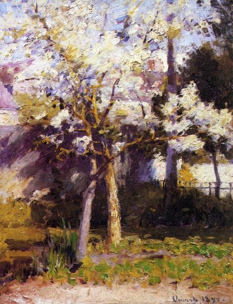 Trees at Gertz by Robert Vonnoh - Hand-Painted Oil Painting Reproduction