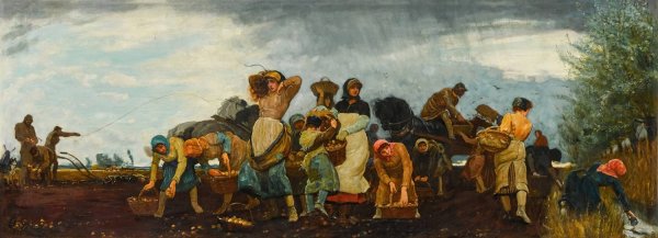 Main Product Photo of The Potato Harvest in the Fens  Painting by Robert Walker Macbeth