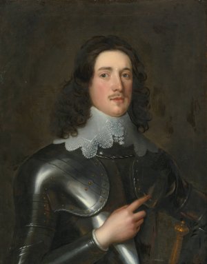 Portrait of a young man in armor with a lace collar by Robert Walker Oil Painting